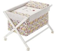 Berceau interbaby ours junior 90 x 72 cm Bois / coton blanc