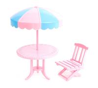 Berceau Miniature Et Cheval En Bois Pour Sa Maison De Poupée, Accessoire Pour Petites Filles Et Enfants, Chaises Pliantes, Table Et Parasol Pour Aller À La Plage,