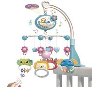 Berceau mobile avec télécommande, fonction de synchronisation du projecteur en étoile, musique mobile pour lit avec lumières et mélodies, suspension rotative rattles Toy pour nouveau - né