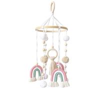 Berceau Mobile Pour Bébé - Décoration Pour La Chambre Boho, Boules De Feutre Fait À La Main | Carrousel Pour Nativité Arc En Et Étoile, Apprentissage Tactile Pour, Cloche Moderne Pour