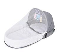 Berceau pliable berceau portable pour bébé de 0 à 12 mois pliable semi-fermé avec fermeture éclair avec moustiquaire et jouets suspendus de voyage respirant confortable et lavable