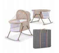 Berceau pliant 3 en 1 avec fonction lit de camping et bascule beige TU