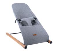 Berceau à bascule pour bébé, transat, nid de bébé, balançoire, chaise à bascule, housse pour bébé, sangle rembourrée lavable, jersey gris bois acier, max. 9 kg LxLxH 46x74x56 cm