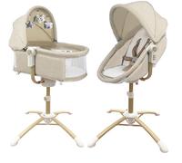 Berceau, Transat Bebe Éléctrique, Chaise Haute : Louna Beige Et Bois
