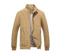 BERCIELY Blouson Homme Veste Laxiste Synthétique Homme Col Montant Fermeture Éclair Manches Longues Blouson Homme Urbain Affaires Casual Blouson Aviateur Homme G-Khaki 8XL