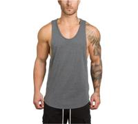 BERCIELY Sweat-Shirt Hommes Extérieur Mince Section Respirant Debardeur Homme Décontractée Laxiste Confortable Manche Courte Homme Mode Trend All-Match Tank Top Homme C-Grey1 L