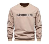 BERCIELY Sweatshirt Homme Couleur Unie sans Capuche Homme Élasticité Manches Longues Moderne Sweatshirt Homme Jeunesse Casual Confortable Pullover Hoodie Homme G-Khaki L