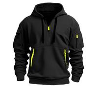 BERCIELY Sweatshirt Homme Unicolore sans Capuche Homme Élasticité Confortable Casual Manches Longues Sweatshirt Homme Jeunesse Moderne Pullover Hoodie Homme M-Black XXL