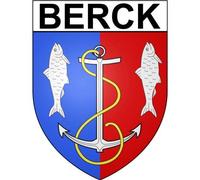 Berck 62 ville Stickers blason autocollant adhésif - Taille : 8 cm