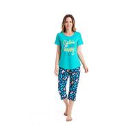 BERDITH Ensembles de Pyjama Femme Grande Taille 2 Pièce Coton Ete à Manches Courtes Doux VêTements de Nuit Femme Coton Pantacourt