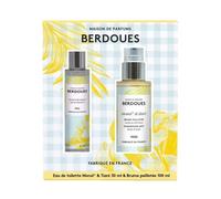 BERDOUES - Coffret Monoï & Tiaré - Eau de toilette 30ml & Brume pailletée 100ml - Coffret parfumé solaire & exotique - Fabriqué en France