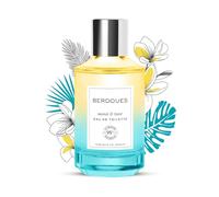 BERDOUES Eau de Toilette Monoï & Tiaré, Solaire et estivale, Made in France, Vegan, Sans colorant, Parfum femme, Monoï, Tiaré et Frangipanier, flacon, 100ml