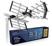 Berdsen Antenne DVBT2 avec Amplificateur Interne 12 DB - Portée jusqu'à 80 km - Antenne Extérieur Extérieur - Filtre LTE - Full HD Ultra HD 4K