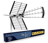 Berdsen Antenne DVBT2 avec Amplificateur Interne 13-15 DB - Portée jusqu'à 80 km - Antenne Extérieur Extérieur - Filtre LTE - Full HD Ultra HD 4K