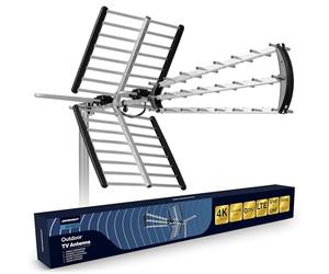 Berdsen Antenne DVBT2 avec Amplificateur Interne 13-15 DB - Portée jusqu'à 80 km - Antenne Extérieur Extérieur - Filtre LTE - Full HD Ultra HD 4K
