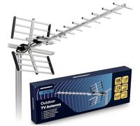 Berdsen Antenne DVBT2 avec Amplificateur Interne 15 DB - Portée jusqu'à 80 km - Antenne Extérieur Extérieur - Filtre LTE - Full HD Ultra HD 4K