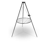 Berdsen Barbecue suspendu trépied 80 cm - Grille de cuisson en acier inoxydable - Hauteur réglable - Acier revêtu par pulvérisation - Noir