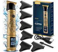 Berdsen Tondeuse à cheveux professionnelle pour homme - Tondeuse à barbe électrique - 6 embouts de 1 à 9 mm - Lion doré