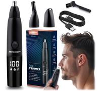 Berdsen Tondeuse nasale 3-en-1 pour homme – électrique, 3 têtes interchangeables, LCD – Noir