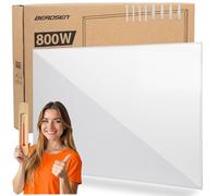Berdsen Chauffage infrarouge, 800 W, plaque chauffante pour chambre à coucher et bureau, économe en énergie, protection contre la surchauffe, chauffage infrarouge, blanc