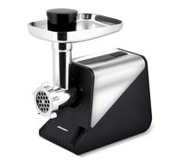 Berdsen Hachoir à viande électrique avec accessoires pour saucisse - Disques perforés - 800/2000 W - Noir et argenté