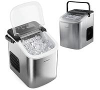 Berdsen Machine à glaçons 12 kg/24 h - 9 glaçons en 6 à 8 minutes - Machine à glaçons avec 2 tailles S et L - Compacte pour cocktails, boissons et boissons - Auto-nettoyante - Argent