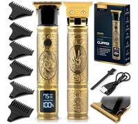 Berdsen Tondeuse à cheveux professionnelle pour homme - Tondeuse à barbe électrique - 6 embouts de 1 à 9 mm - Lion doré