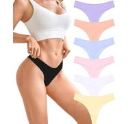BeReady String Tanga Femme Coton Culotte Femme Séduisante Brésilienne Slip Coton Respirant Ensemble Sous-Vêtements Culotte Taille Basse Thong Multipack de 6 Pièces, H-6pack, M