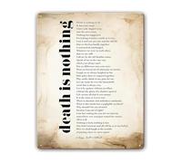 Bereavement Consolation Metal Tin Sign Death Is Nothing At All Poem Text For Candlelight Vigil Memory Wall Wall Hanging 8 X 12 inch