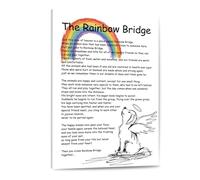 Bereavement Gifts for Loss of Pet Rainbow Bridge Poem Canvas Wall Art Poster Decor Modern Inspirational Quotes Prints(Framed,08x12inch(20x30cm))