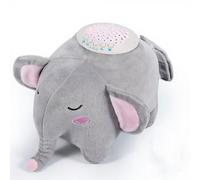 BEREST Jouet pour bébé éléphant avec projecteur de veilleuse étoilée, battements de cœur en peluche avec musique berceuse et bruit blanc pour aide au sommeil du nouveau-né, cadeau parfait pour une