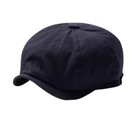 Beret Artiste Béret en Coton à Grosse tête, Casquette Plate, Chapeau de Soleil d'été, Grand Taxi for Femme, octogonale(Blue,L Head 58-60cm)