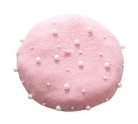 Béret basque pour femme - Avec perle - Élégant et mignon - Style français, RD3, taille unique