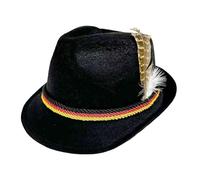 Béret basque rouge pour femme - En tissu allemand et non tissé - Pour la fête de la bière et les performances sur scène - Élégant - Noir - Taille unique