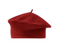 Béret classique français pour femme - Couleur unie - Imitation laine - Chapeau de peintre, rouge pastèque, Taille unique