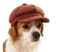 Béret Classique pour Chiot avec Sangle Réglable Mini Casquette pour Animal de Compagnie Protecton Solaire Béret Artiste Français pour Chiot Bonnet Basque Chien pour Fête Photo Anniversaire, Brun