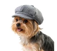 Béret Classique pour Chiot avec Sangle Réglable Mini Casquette pour Animal de Compagnie Protecton Solaire Béret Artiste Français pour Chiot Bonnet Basque Chien pour Fête Photo Anniversaire, Gris