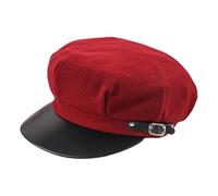 Béret - Couvre-chef français chaud en laine pour femme | Béret français classique tendance | Idéal pour la nouveauté pour l'hiver, l'automne, Noël, les vacances, un anniversaire, Rouge, Refer to