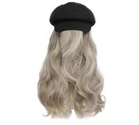 Béret décontracté avec postiche Extensions de cheveux longues pour Cosplay Streetwear Newsies Accessoires de cheveux bouclés