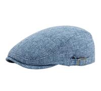Béret d'été fin à double boutonnage for homme et femme, casquette plate visière vintage, style décontracté, unisexe Pour le printemps(Blue)
