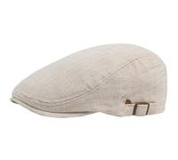 Béret d'été fin à double boutonnage for homme et femme, casquette plate visière vintage, style décontracté, unisexe Pour le printemps(Beige)