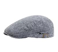 Béret d'été fin à double boutonnage for homme et femme, casquette plate visière vintage, style décontracté, unisexe Pour le printemps(Dark grey)