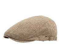 Béret d'été fin à double boutonnage for homme et femme, casquette plate visière vintage, style décontracté, unisexe Pour le printemps(Khaki)
