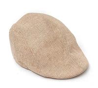 Béret d'été pour Hommes Femmes | Casquette Vintage | Chapeaux d'extérieur en Lin Cabbie Gatsby | Chapeau de Soleil Unisexe Duckbill Caps (Beige)