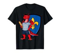 Béret Dragon français Baguette Fleur de lys Paris France T-Shirt