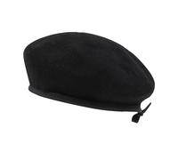 Béret en laine de couleur unie pour enfants Printemps/été respirant Petit chapeau de peintre Mode Newsboy Chapeau Tricot, Noir , Taille unique