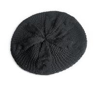 Béret en laine tricotée pour femme - Bonnet en crochet - Bonnet d'hiver - Bonnet de ski tricoté - Chapeau Mime pour homme, Noir , Taille unique