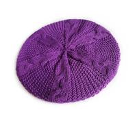 Béret en laine tricotée pour femme - Bonnet en crochet - Bonnet d'hiver - Bonnet de ski tricoté - Chapeau Mime pour homme, violet, Taille unique