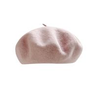 Béret Femme Rouge - Béret Basque en Laine, Béret Français, Bonnet d'Hiver pour Artistes et Peintres, Uni, pour Femmes, Béret Basque pour Femmes, Béret Français, Uni, Costume Enfants, Rose, M