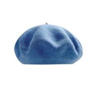 Béret Femme Rouge Béret en Laine Béret Français Bonnet Hiver pour Artiste et Peintre Couleur Unie Femme Béret Basque pour Femme Béret Français Uni Costume Enfant, bleu, M